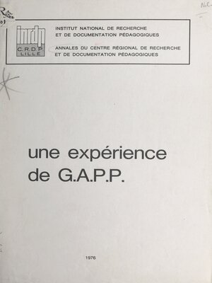 cover image of Une expérience de G.A.P.P.